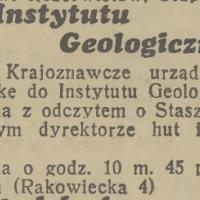 Odczyt o Staszicu, 1939