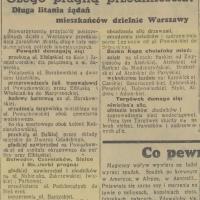 Długa litania żądań, 1939