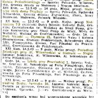 Spis kóz, 1943