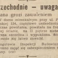 Ściana grozi zawaleniem, 1947