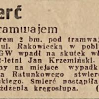Śmierć pod tramwajem, 1948