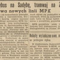 Trolleybus na Sadybę, 1951