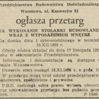 Przedsiębiorstwo Budownictwa Doświadczalnego, 1958