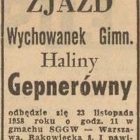 Zjazd wychowanek Gepnerówny, 1958