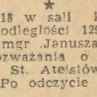 Rozważania o sumieniu, 1958