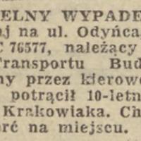 Wypadek na Odyńca, 1958