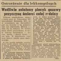 Źle założony piecyk, 1958
