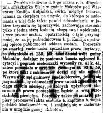 Spadek po długoletniej mieszkańce, 1874