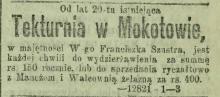 Tekturnia do wydzierżawienia, 1878