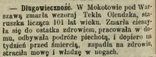 Długowieczność, 1887