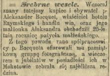 Srebrne wesele, 1893