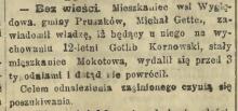 Bez wieści, 1896