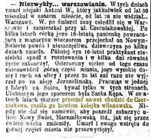 Wstręt do miasta, 1899