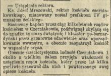 Ustąpienie rektora, 1903