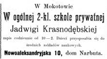 Zapisy do szkoły, 1904