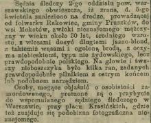 Zwłoki na drodze, 1905