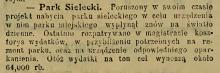 Park Sielecki i wydatki, 1908