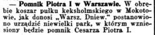 Pomnik Piotra I, 1909