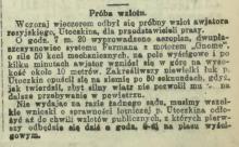 Próba wzlotu, 1910