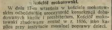 Konsekracja kaplic, 1911
