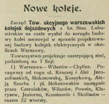 Będzie kolej elektryczna, 1912