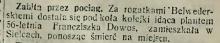Zabita przez pociąg, 1913