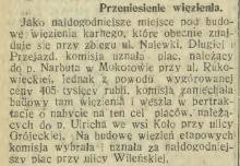 Przeniesienie więzienia, 1913