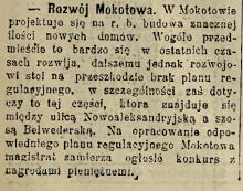 Rozwój Mokotowa, 1913