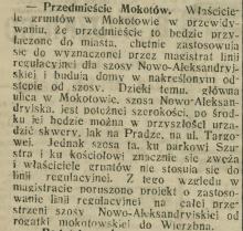 Linia regulacyjna, 1914