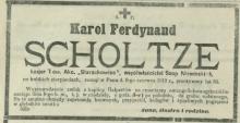 Zmarł Karol Scholtze, 1914