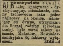 Taniej byle zaraz, 1914