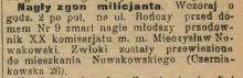 Nagły zgon milicjanta, 1917
