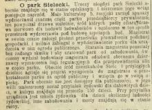 O park Sielecki, 1918
