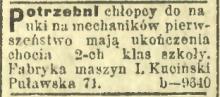 Chociaż 2 klasy, 1923