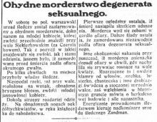 Ohydne morderstwo, 1923