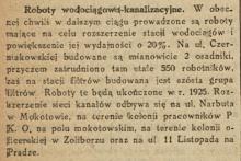 Roboty wodociągowe, 1924