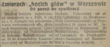 Koniec kocich głów, 1925