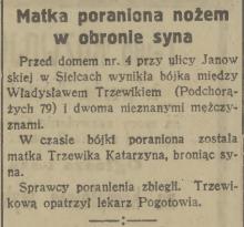 Matka poraniona, 1925