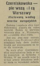 Czerniakowska po europejsku, 1925