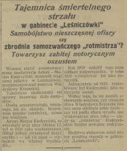 Tajemnica śmiertelnego strzału, 1925