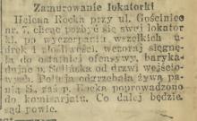 Zamurowanie lokatorki. 1925