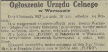 Licytacja skórek, 1925