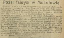 Pożar w fabryce posadzek, 1925