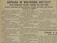 Szpilka w wątrobie. Chocimska. 1926