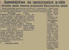 Samobójstwo na cmentarzu, 1926