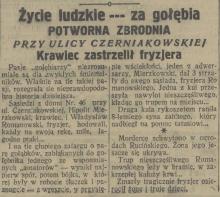 Życie za gołębia, 1926