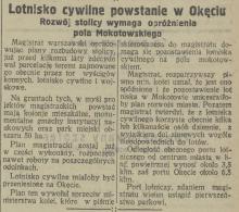 Przenosiny lotniska, 1926