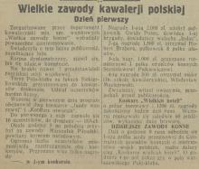 Wielkie zawody konne