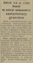 Dojazd zamurowany, 1927
