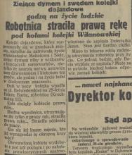 Wypadek robotnicy, 1927